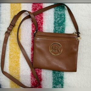 Michael Kors Tan Crossbody Bag with Gold Logo